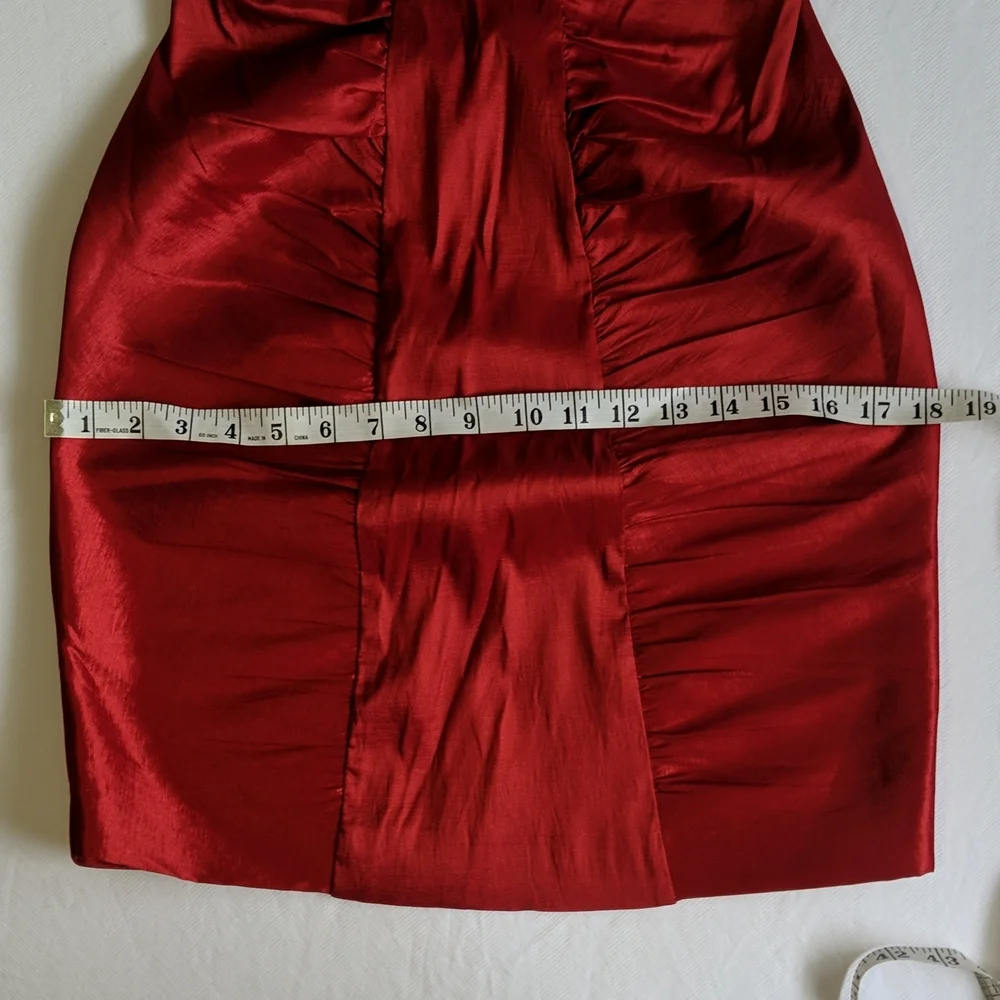 NWT Calvin Klein red strappy mini dress with ruching women's US 4 - Picture 10 of 12